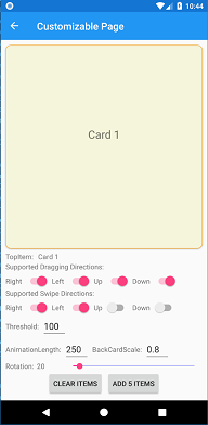 SwipeCardView Android Simple Page